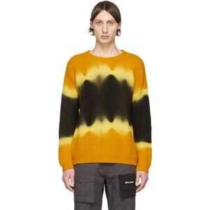 Palm Angels Yellow and Black Tie-Dye Casentino Sweater, Size Medium